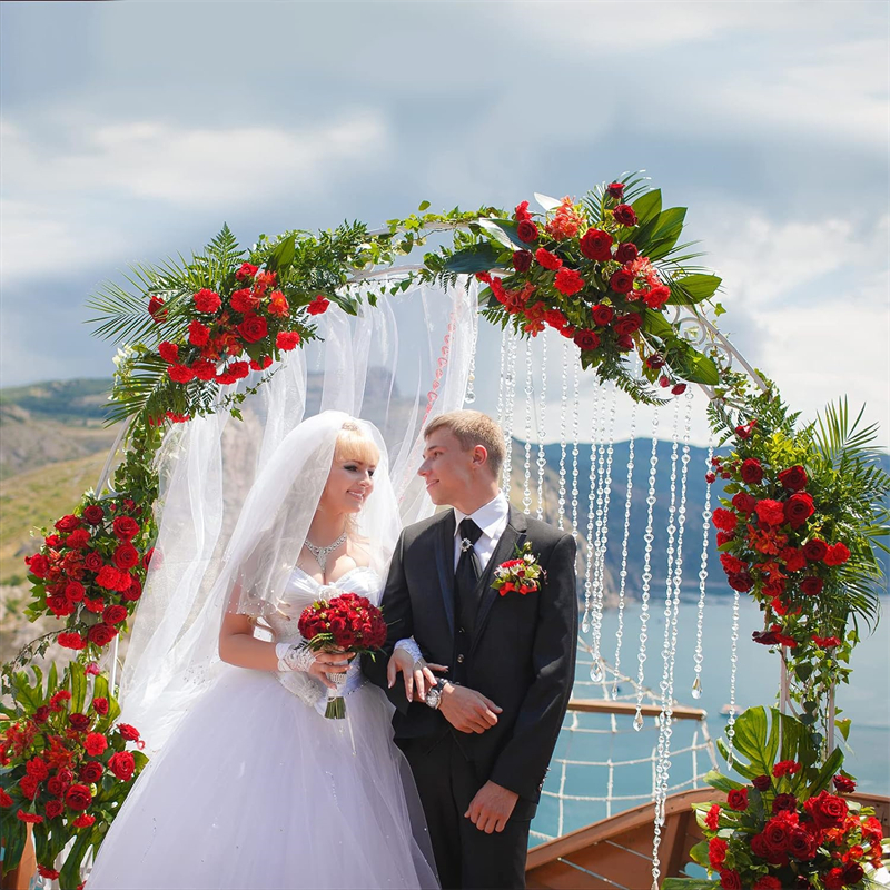 Ghirlanda di rose da 2,4 m Fiori finti di vite di rosa artificiale Ghirlande di rose rosse la decorazione di casa, feste, matrimoni, archi, giardini, hotel, uffici