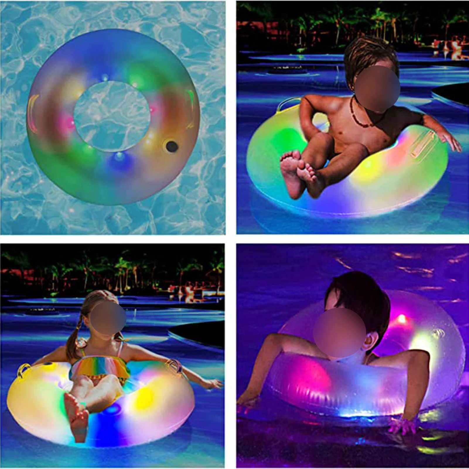 Altre piscine SpasHG LED Anello luminoso nuoto Tubo gonfiabile Giocattolo Anello nuoto Sedile bambini Nuoto Cerchio Piscina galleggiante Spiaggia Giochi d'acqua Giocattolo YQ240129