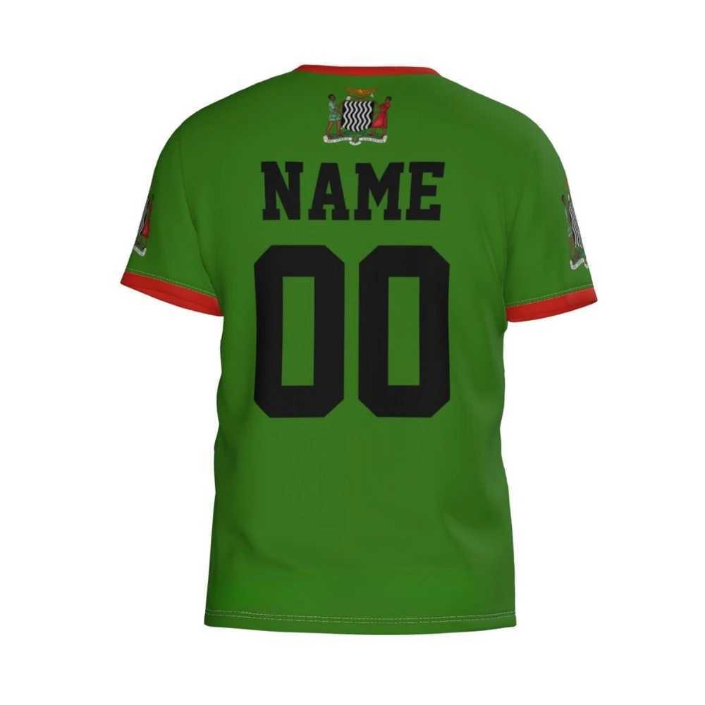 Men's T-Shirts Custom Name Number Zambia Country Flag 3D T-shirts Clothes T shirt Men Women Tees Tops For Soccer Football Fans Gift US Size