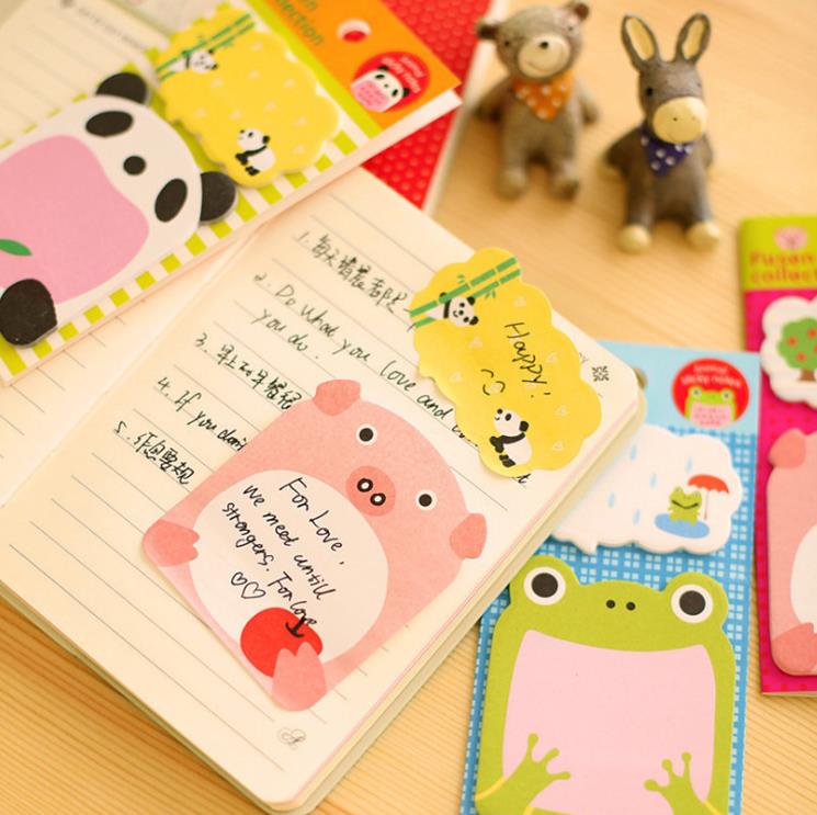 500st Sticker Cute Kawaii Animal Sticky Notes Notepad Memo Pads Office School Supply Stationery Panda Cat Kitty Bokmärk SN4542