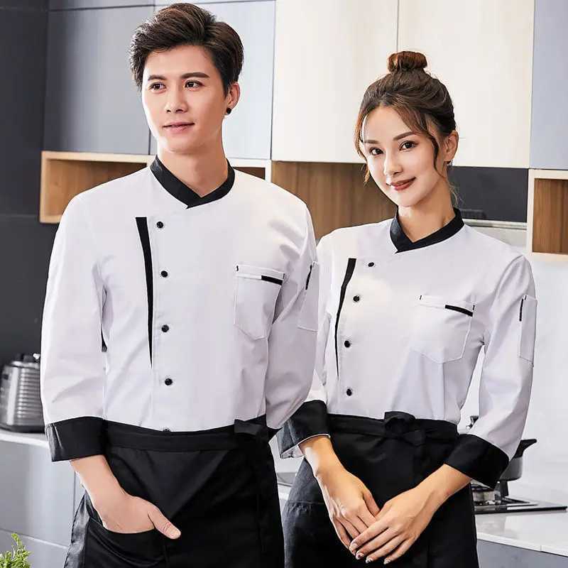 Altro Abbigliamento Ristorante Giacca da chef Top Manica corta lunga Hotel Cafe Cucina Abbigliamento da lavoro Panificio Top da cucina Uniforme da chef fast food uomo