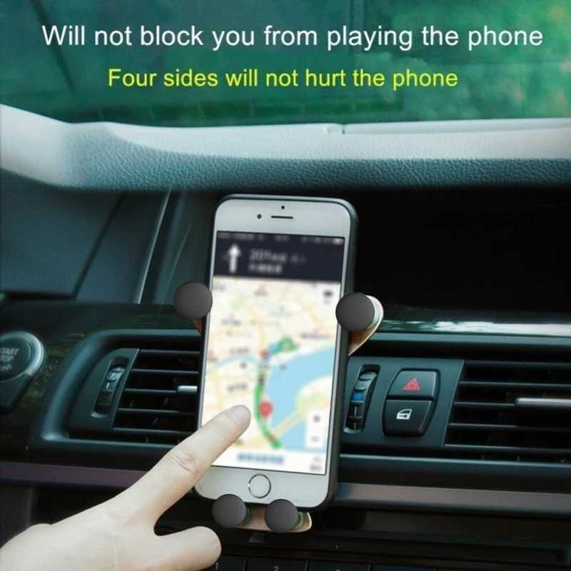 Mobiltelefonfästen innehavare gravitation biltelefon hållare luft vent