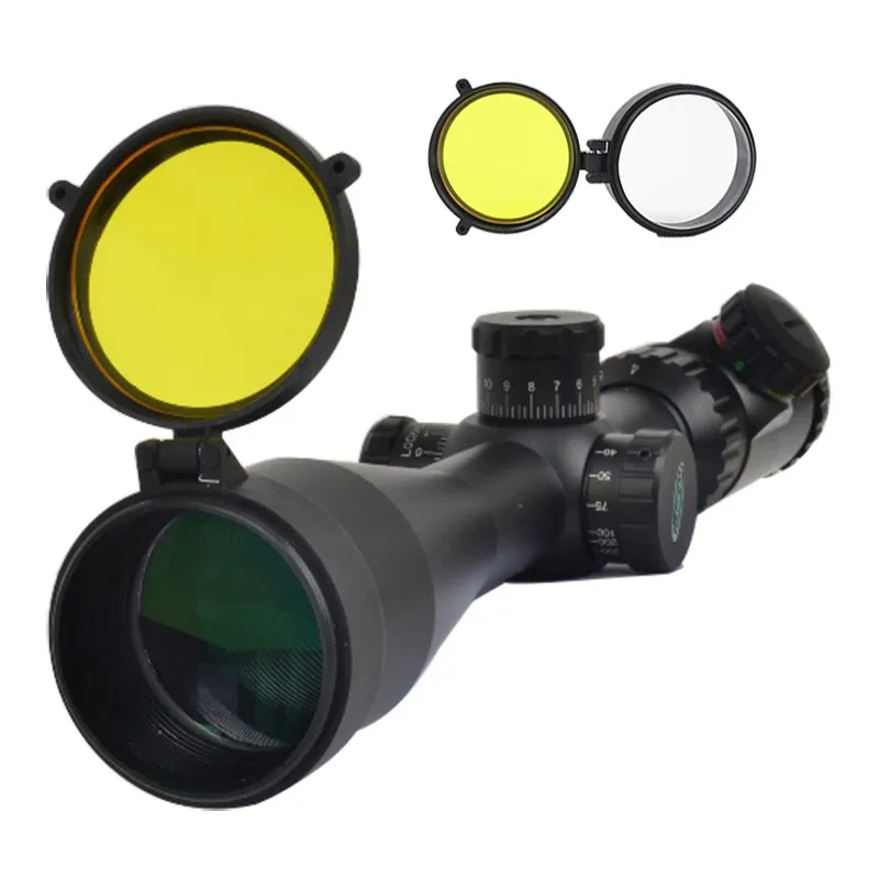 /バッグ30-69mm透明なライフルスコープレンズカバーフリップアップクイックスプリング保護キャップ狩り用の黄色い目的レンズ蓋
