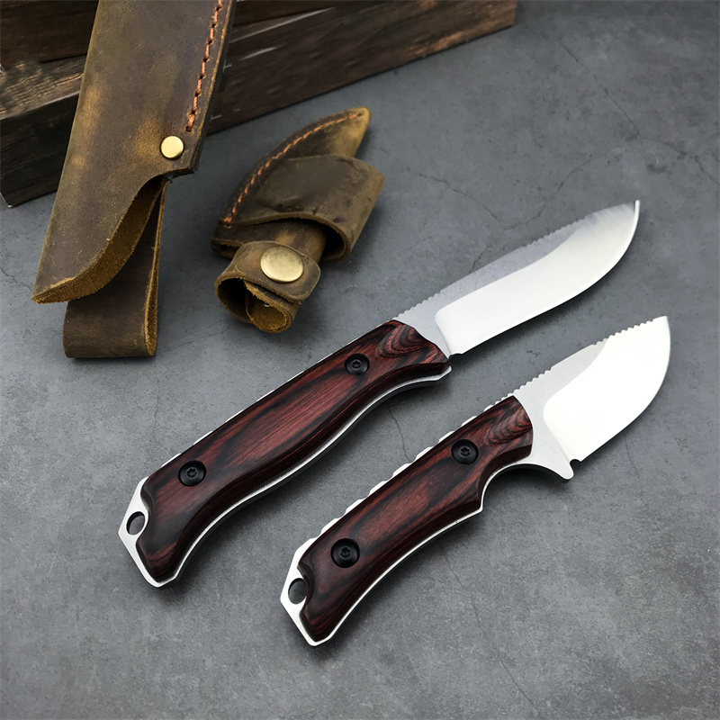 BM 15002/15017 Hunt Saddle Mountain Skinner Fixed Blade Knife S30V Drop Point Stabilized Wood Handles Tactical Bushcraft Multipurpose Knife Rescue EDC Tool