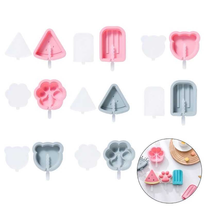 Ice Cream Tools Ice-Cream Bar Mold Watermelon Cat-Claw Silicone Ice Pop-Mould Popsicle-Moulds DIY Ice-Cream Maker Resin Mold Durable Wholesale YQ240130
