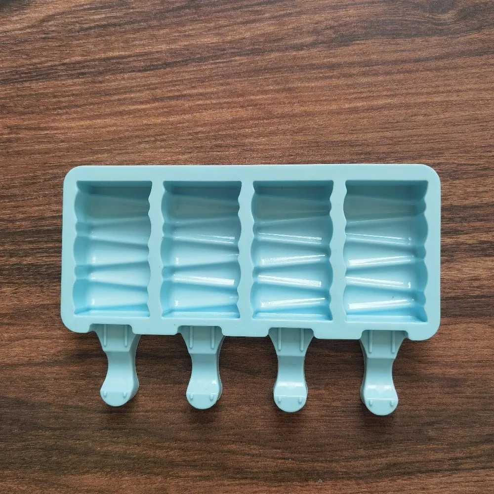 Ice Cream Tools 4 Holes Line Shaped Small Size Silicone Ice Cream Mold DIY Homemade Popsicle Moulds Dessert Ice Pop Cake Pudding Maker Tools YQ240130