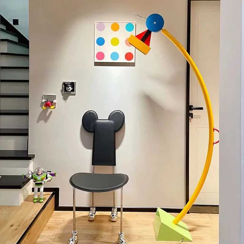 Vloerlampen OUFULA Cartoon Kinderen Vloerlamp Kleur Geometrie Familie Slaapkamer Creativiteit LED Decoratieve Sfeer YQ240130