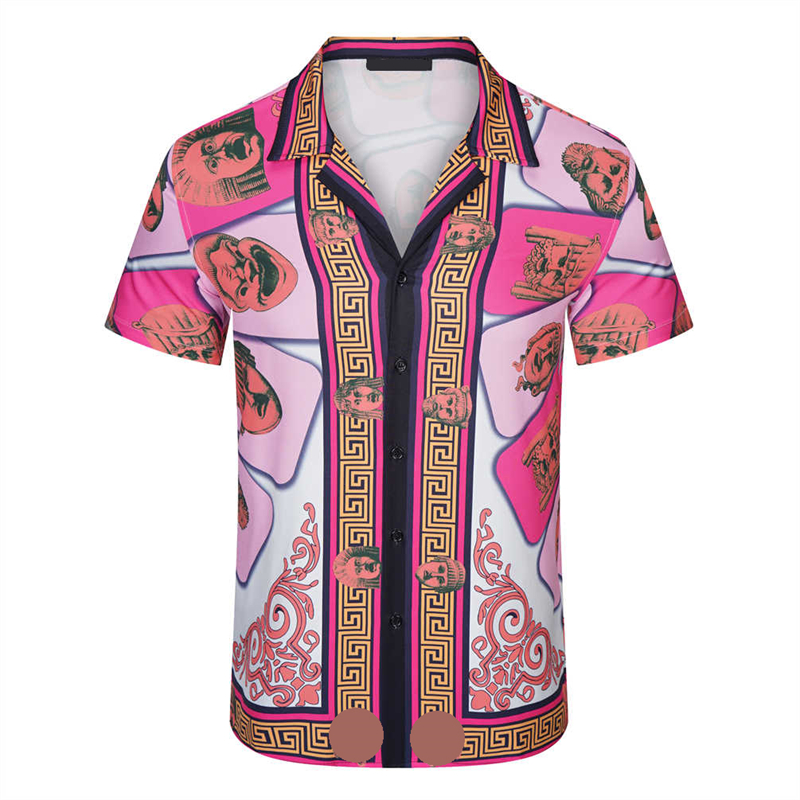 Мужская рубашка Casa с цифровым узором и буквенным принтом, рубашка с короткими рукавами и лацканами, мужские и женские тренды, свободные и большие размерыM-XXXL