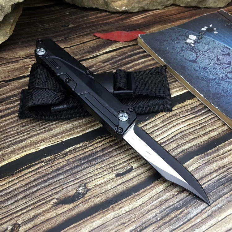 Tai Chi OTF AUTO Knife 440 Hoja de acero, manijas de aleación de aluminio y zinc, herramienta para acampar al aire libre EDC Navajas de bolsillo BM 3300 4600 UT85 UT88 C07