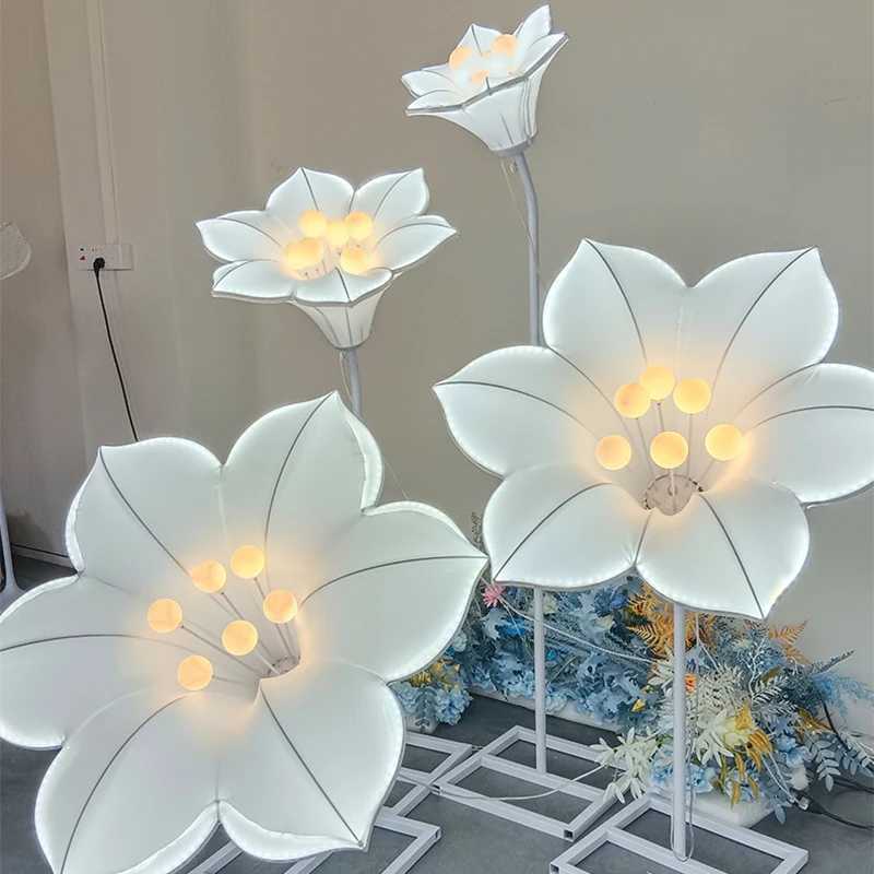 Zemin Lambalar Çiçek Düğün Dekorasyon Işıkları Modern Sabah Glory Festival Led Dekor Düğün Partisi Yol Kurşun Çiçek Lambası YQ240130