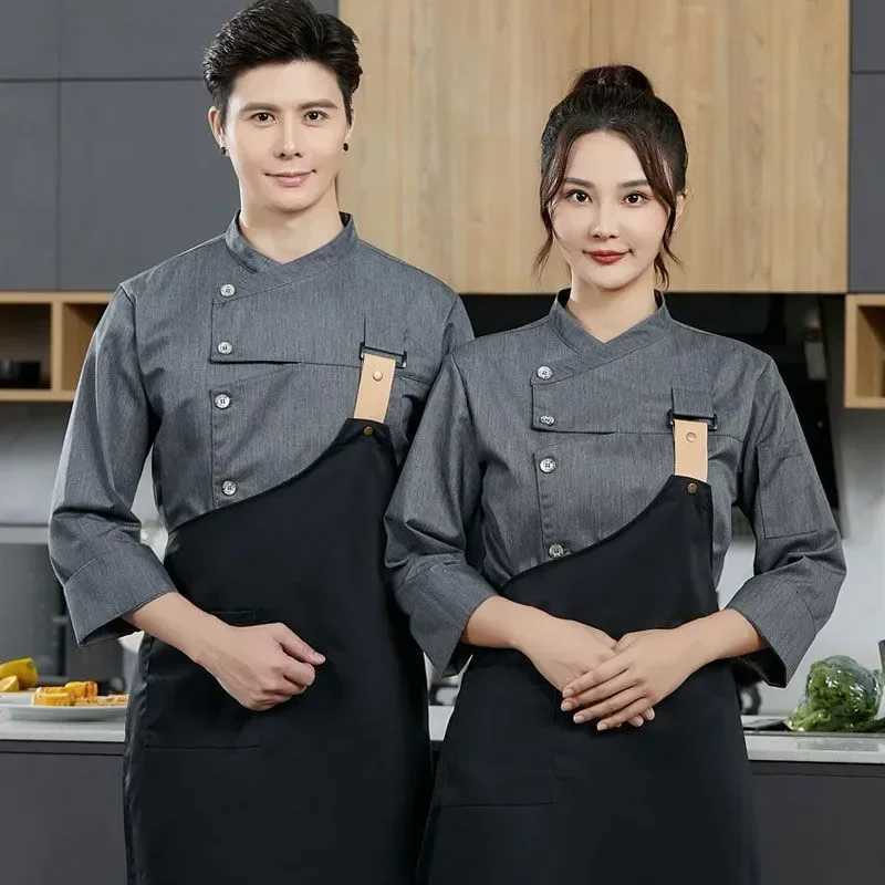 Autres vêtements Chef Tablier Veste Manches pour Hôtel Uniforme Blanc Cuisine Restaurant Cuisine Été Chef Manteau Vêtements Hommes Courts