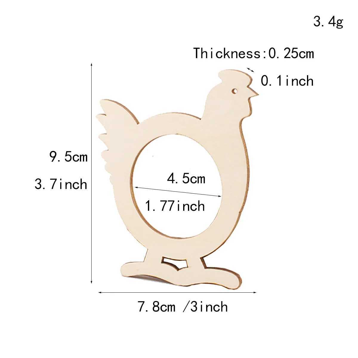 Towel Rings Easter Rabbit Wooden Napkin Ring Bunny Egg Chicken Shape Easter Decoration for Home Party Dinner Table Wood Decor Supplies 240321