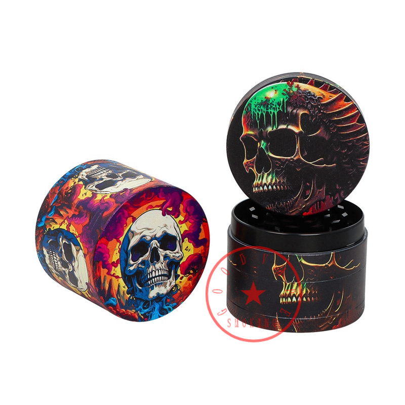 Colorful Zinc Alloy Smoking Skull Ghost Head Portable Dry Herb Tobacco Grind Spice Miller Grinder Crusher Grinding Chopped Muller Cigarette Pipes Holder DHL