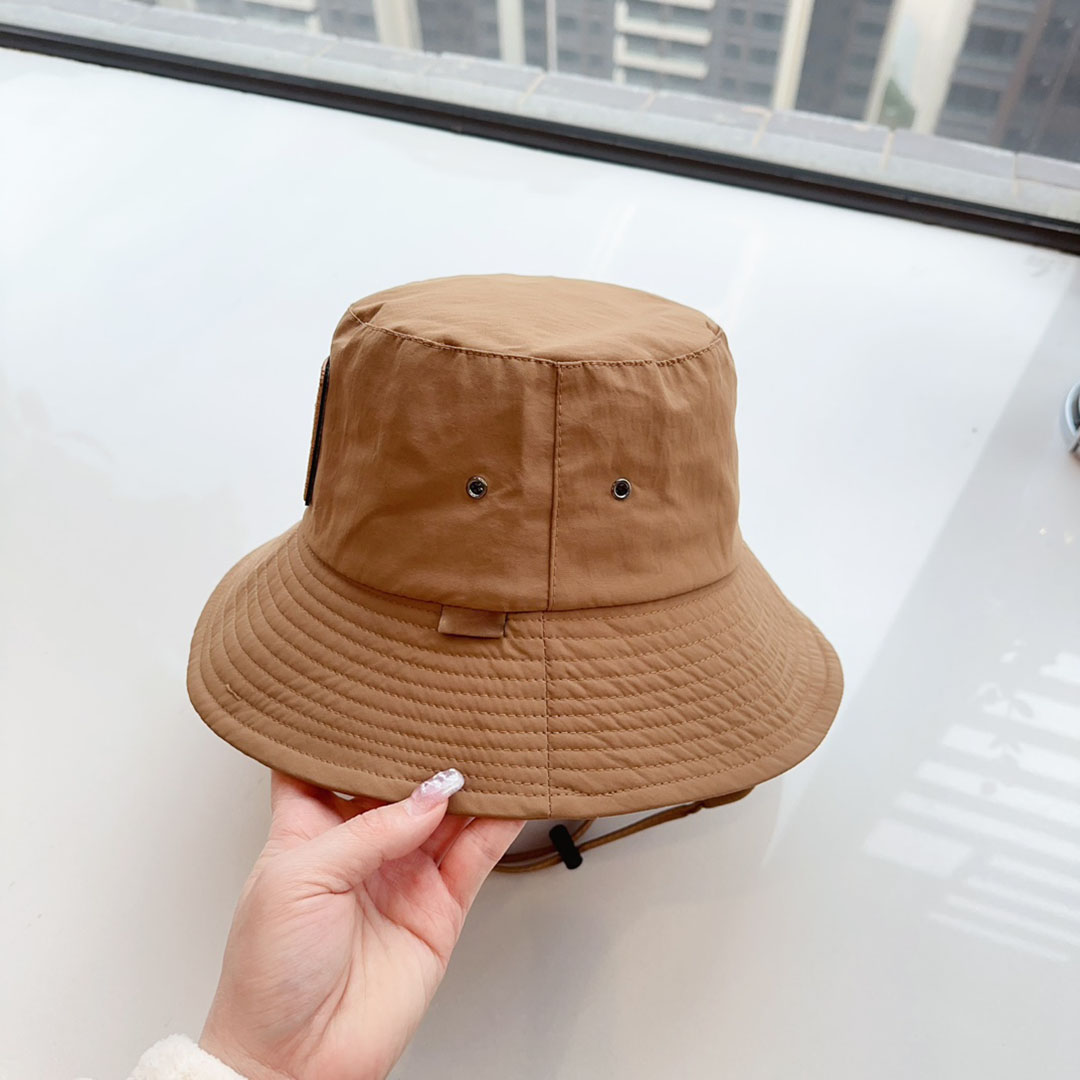 Women's New Designer Bucket Hat Hundred Letter Embroidered Solid Colorful Men's High Quality Drawstring Inner Breathable Mesh Wide Brim Hats Bucket Checkered