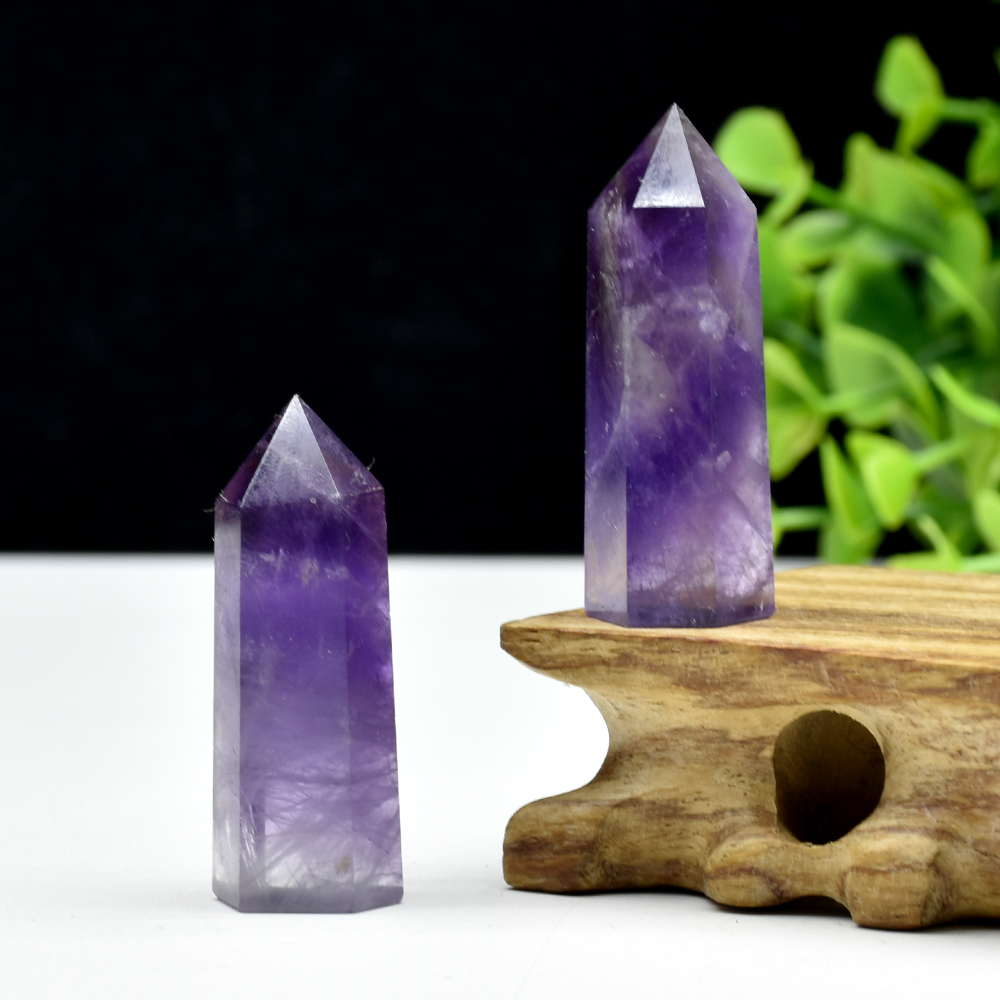 Natural Crystal Point Tower Healing Energy Stone Reiki Obelisk Crystal Quartz Wand Home Decoration Pyramid DIY Gift