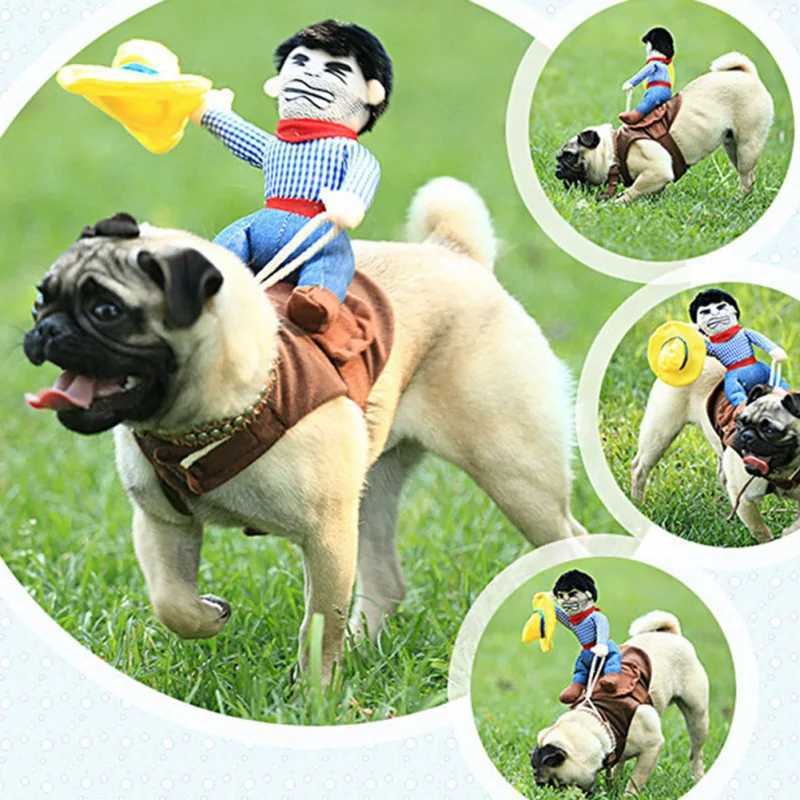Dog Apparel Dog Halloween Costume Cowboy Rider Doll Costume for Dogs Knight Style Funny Clothes Dog Christmas Suit Outfit Costume