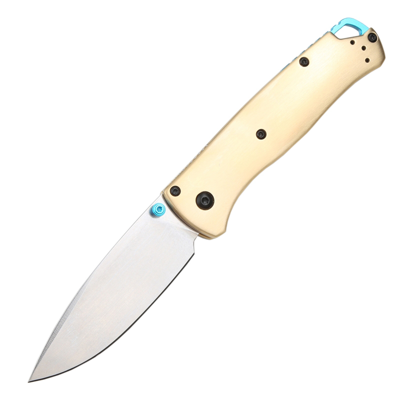 Coltello pieghevole tascabile CB535 S90v Stone Wash Drop Point Lama Manico in ottone Escursione di campeggio esterna Coltelli EDC con borsa in nylon