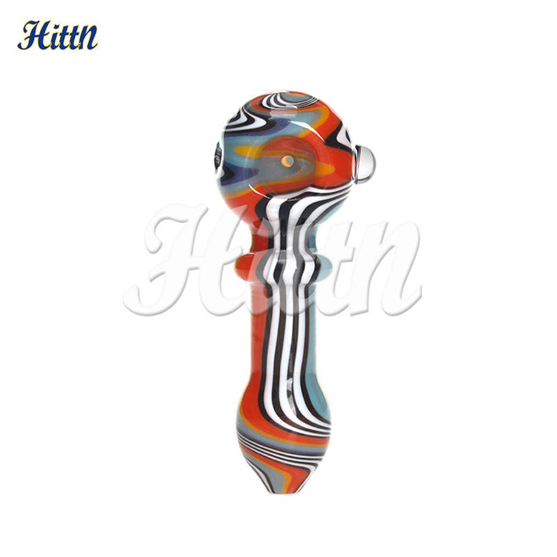 2024 Hot Sale Hand Pipe Glass Smoking Pipe Mini Glass Water Pipe 4.3 Inches Handmade Spoon Tobacco Pipe Random Colors