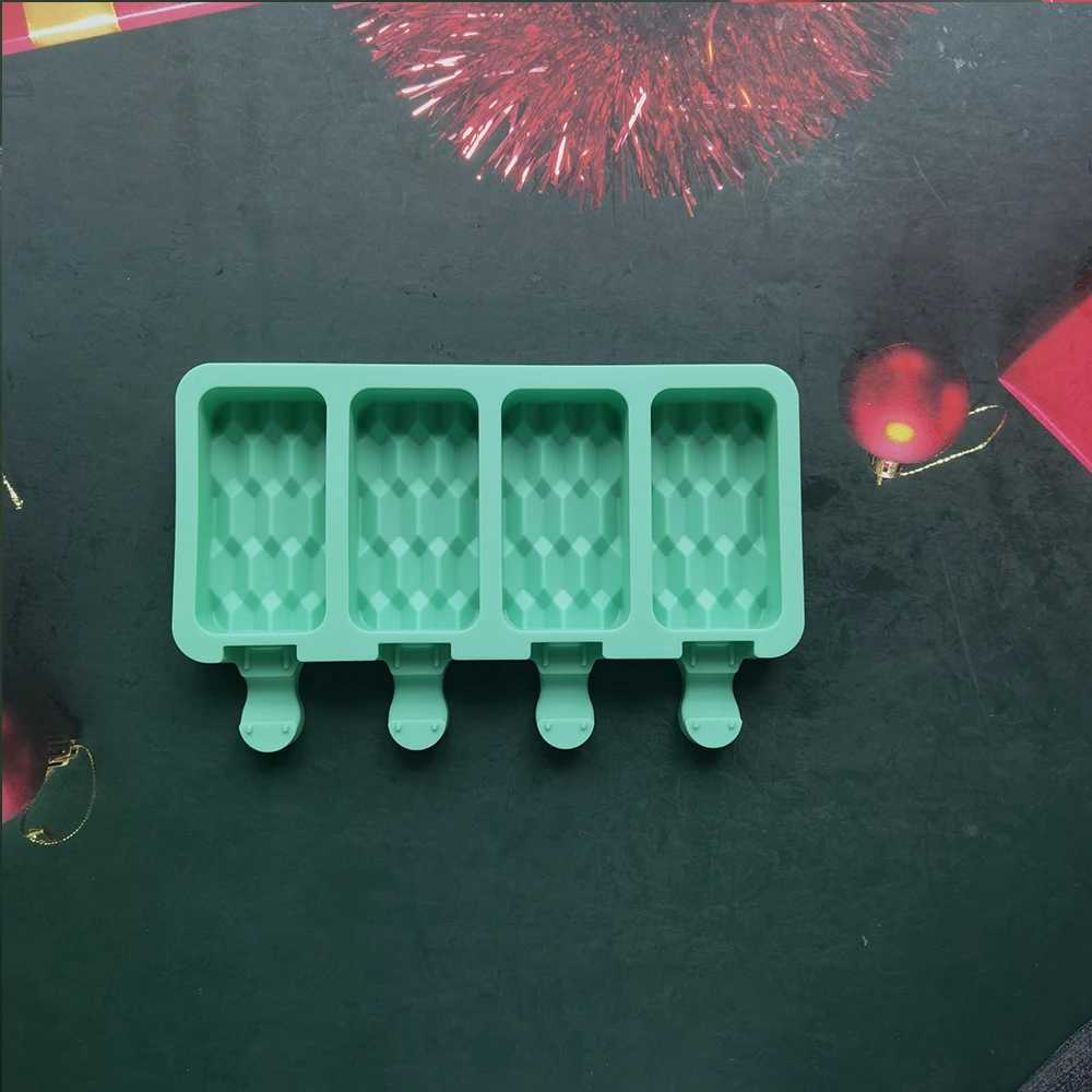 Ferramentas de sorvete de silicone molde de sorvete bandeja de cubo de gelo picolé pop moldes forma de diamante para pastelaria chocolate doces ferramentas de cozimento caseiro yq240130