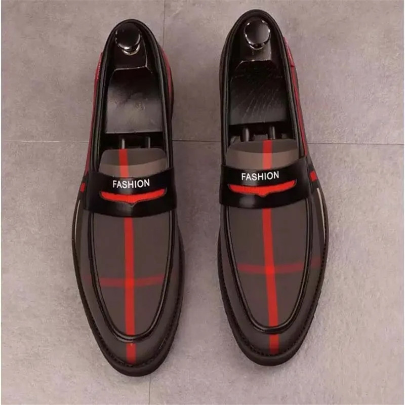 Stilista di moda da uomo di lusso Scarpe casual Cuciture color tartan Sneakers da tennis originali Mocassini antiscivolo con piattaforma 38-44