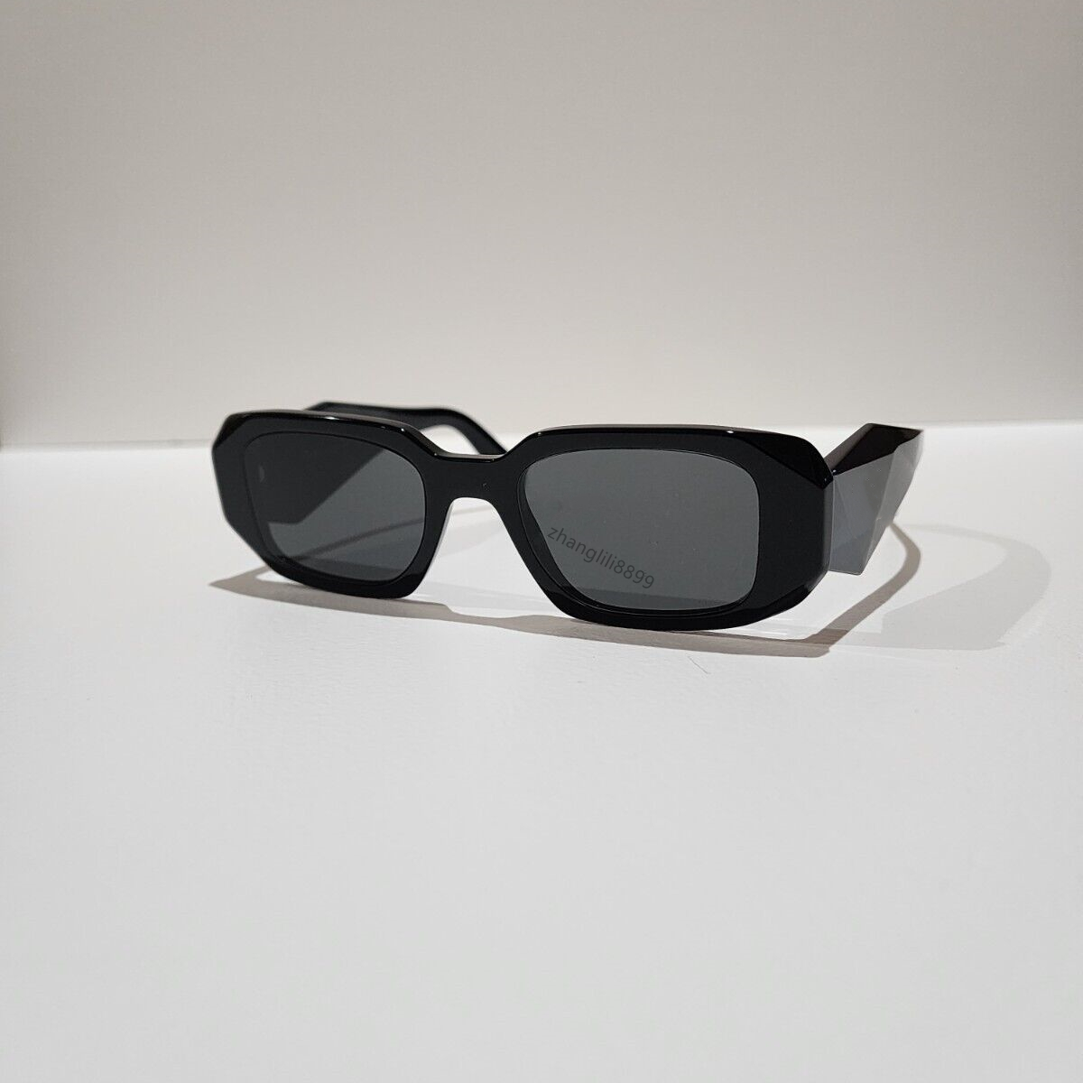 Brand Pra17 Luxury Designer Sunglasses PR17WS 49mm Black / Dark Grey Lens Women Sunglasses Runway Retro Stylish Square Female Ladies Glasses UV400