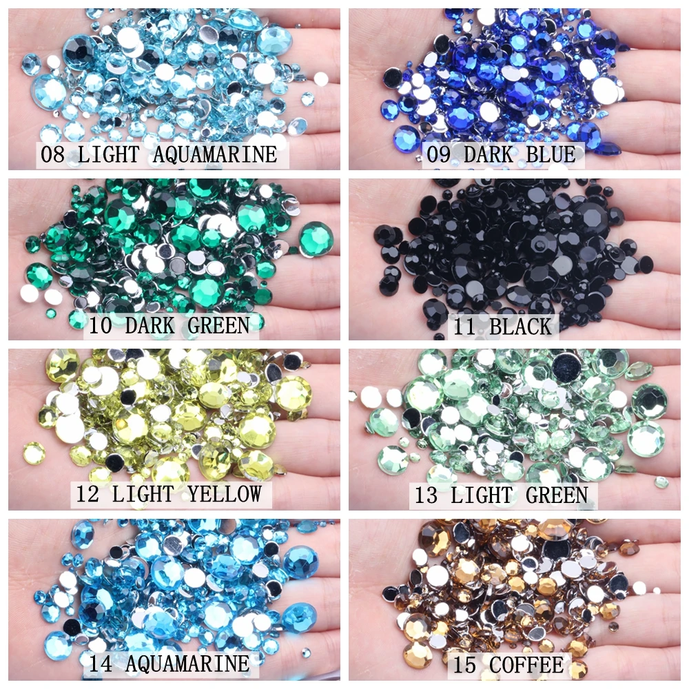 Cloisonne 4mm 10000 pçs strass acrílico plana volta facetas muitas cores para unhas arte cola em contas diy jóias fazendo