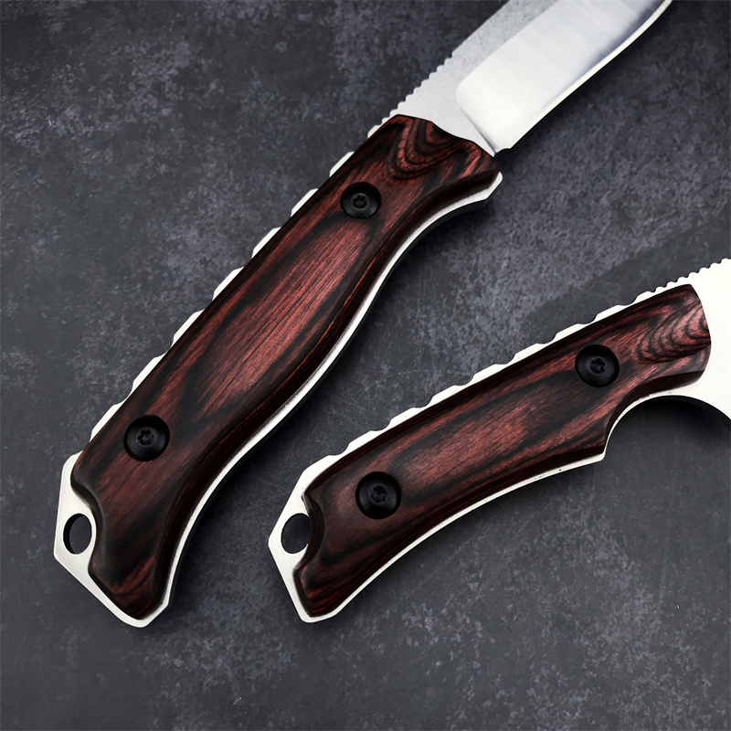 BM 15002/15017 Hunt Saddle Mountain Skinner Fixed Blade Knife S30V Drop Point Stabilized Wood Handles Tactical Bushcraft Multipurpose Knife Rescue EDC Tool