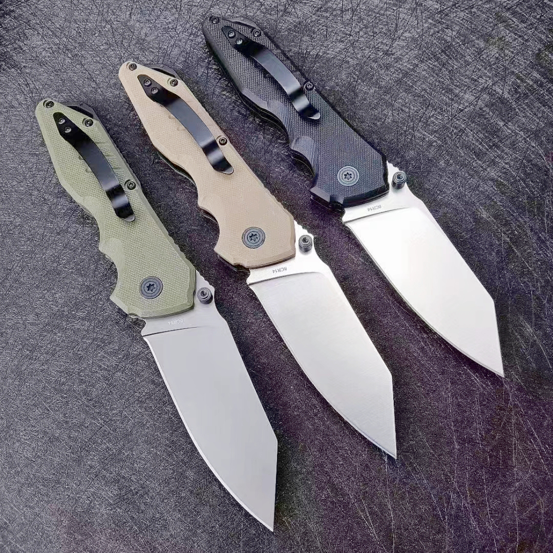 Aanbieding H2375 Zakmes 8Cr14Mov Satin Tanto Blade G10 Handvat Outdoor Camping Wandelen Survival Zakmessen EDC Gereedschap