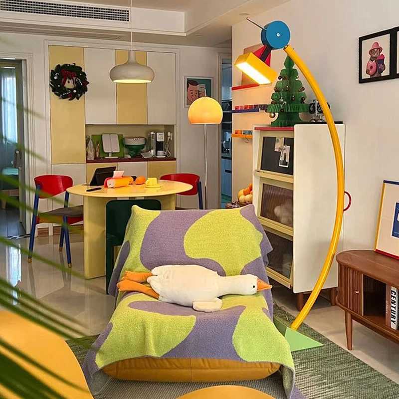 Lampadaires OUFULA dessin animé enfants lampadaire couleur géométrie famille chambre créativité LED atmosphère décorative YQ240130