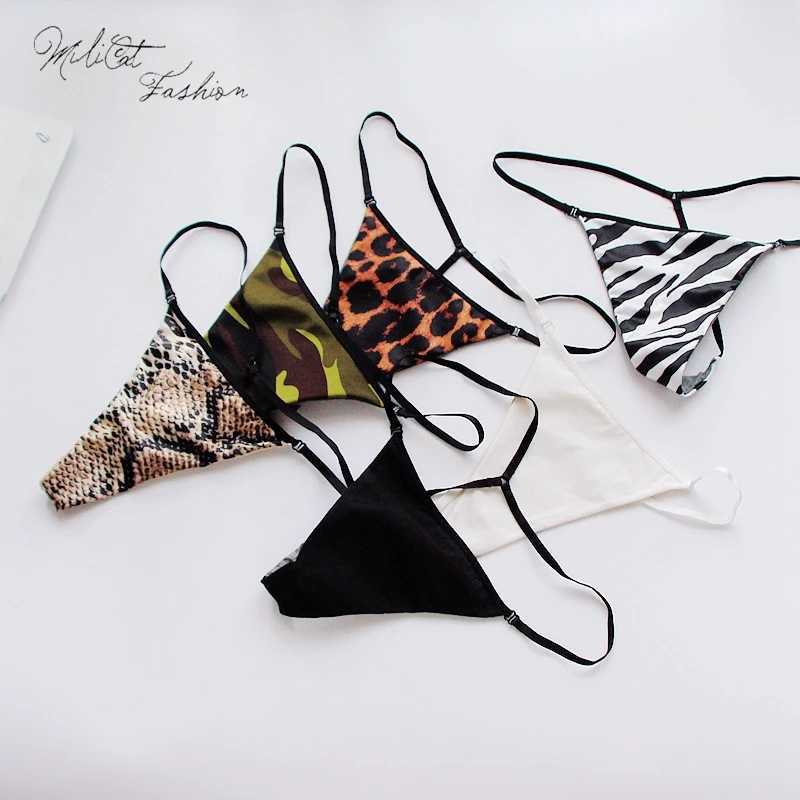 Other Panties Printed Sexy Womans Thong Cotton Underwear Plus Size Camouflage/Zebra/Leopard G Strings Pink Female Seamless Lingerie YQ240130