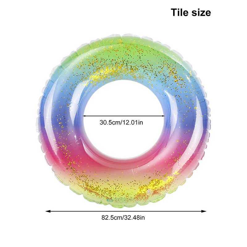 Другие бассейны SpasHG Радуга с блестками и блестками для бассейна Кольцо для плавания Взрослые дети Надувная трубка для бассейна Гигантский поплавок для воды Веселая игрушка для плавания YQ240129