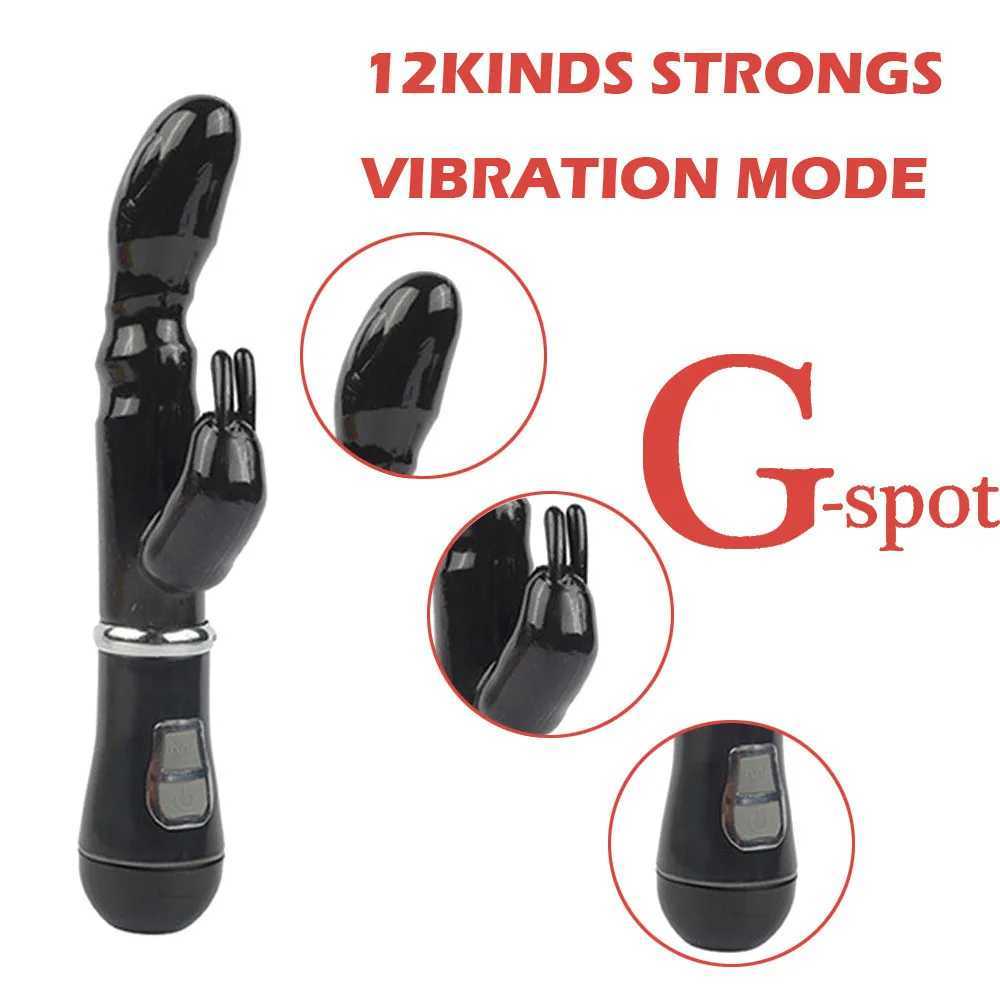 Игрушки для взрослых 12 скоростей G Spot Кролик Вибратор Анальный секс-игрушки для женщин Фаллоимитатор AV Stick Вагина Клиторальный массажер Женский мастурбатор Продукт для взрослыхL2403