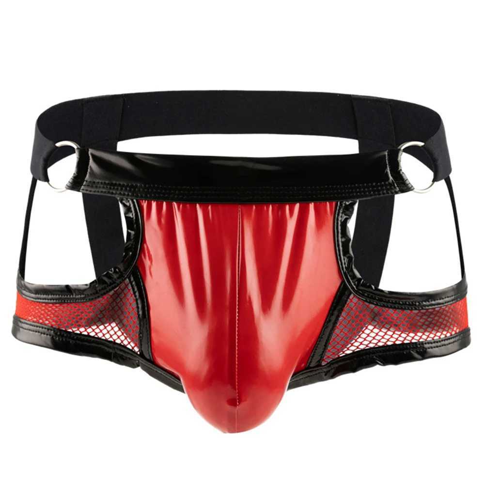 Altre mutandine da uomo Boxer scavati Lingerie sexy Mutande porno trasparenti Biancheria intima perizoma a rete con apertura sul cavallo Gay YQ240130