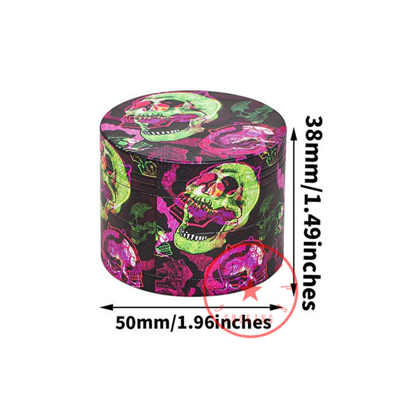 Colorful Zinc Alloy Smoking Skull Ghost Head Portable Dry Herb Tobacco Grind Spice Miller Grinder Crusher Grinding Chopped Muller Cigarette Pipes Holder