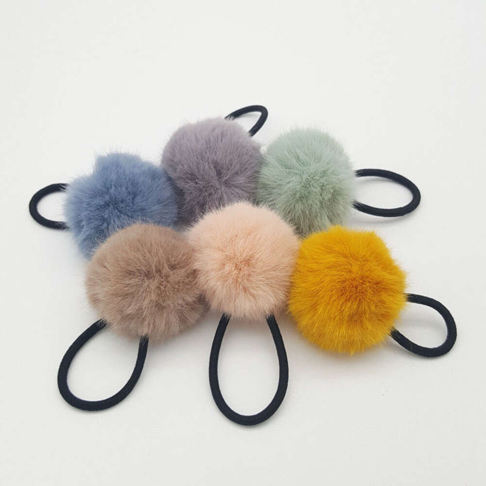 Couvre-chef d'automne et d'hiver, couleur bonbon, corde en peluche, fille coréenne, bande en cuir, boucle, accessoires pour cheveux, Imitation fourrure