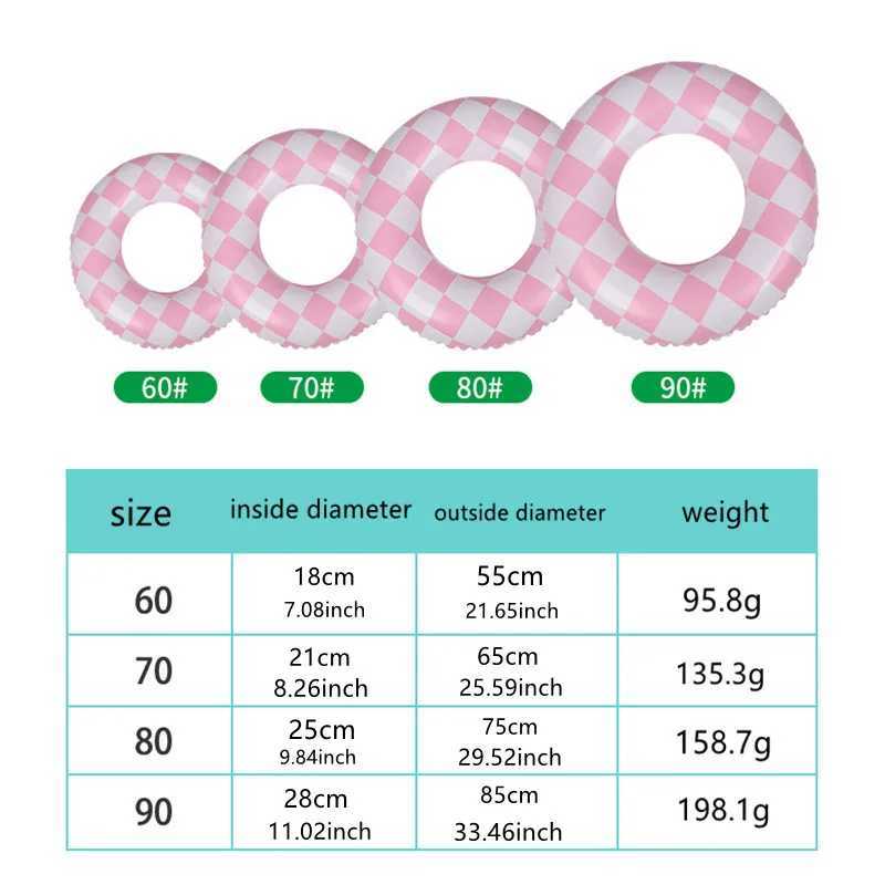 Autres piscines SpasHG Plaid PVC Anneau de natation Adulte Enfants épaissi Anneau de natation Gonflable Fournitures d'eau Bouée de sauvetage YQ240129