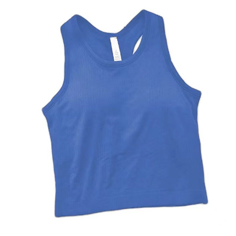 lu-888 Naked Yoga Top Tank Top Female Thread H-shaped Belt Chest Cushion Beautiful Back Running Fitness Yoga Tank Top lululemonBra