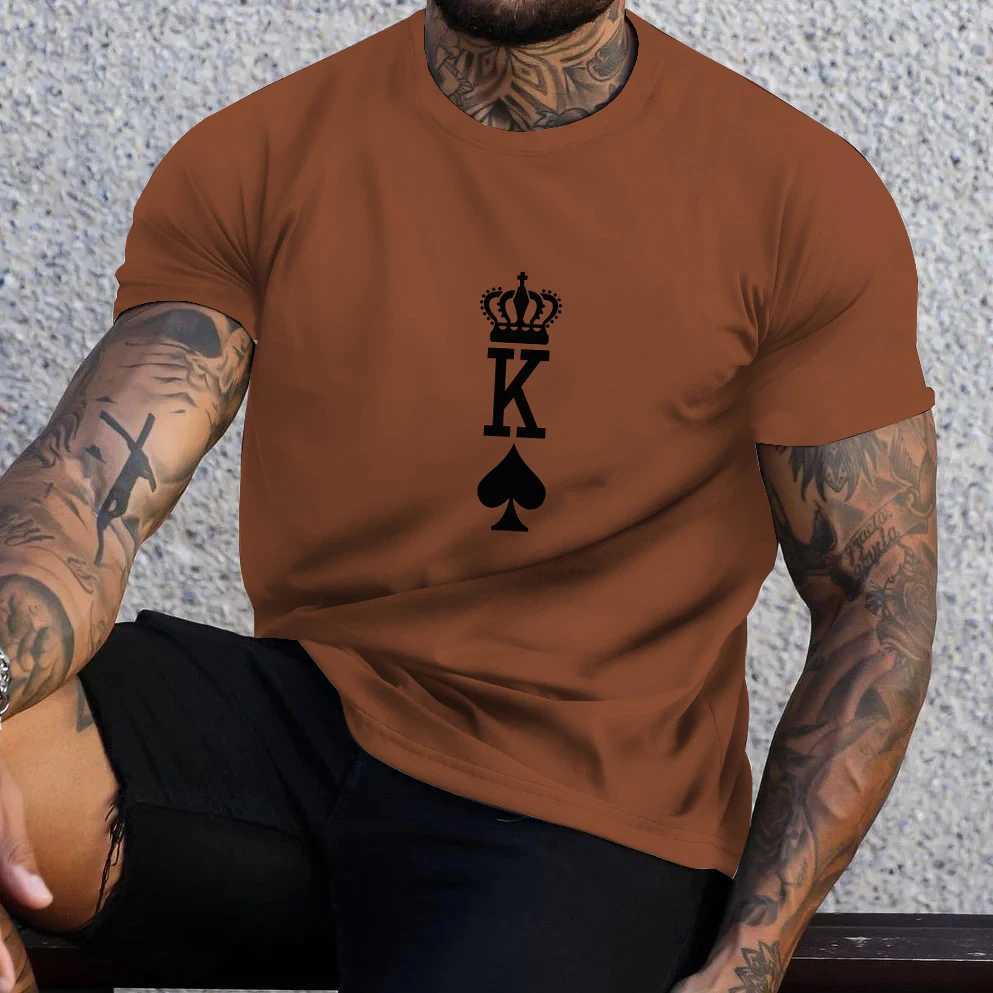 T-shirts pour hommes Été Hommes Rayé K T-shirt 3D Imprimer Sweat-shirt à manches courtes King K / Spades Un motif Harajuku T-shirt surdimensionné T-shirt pour hommes Top