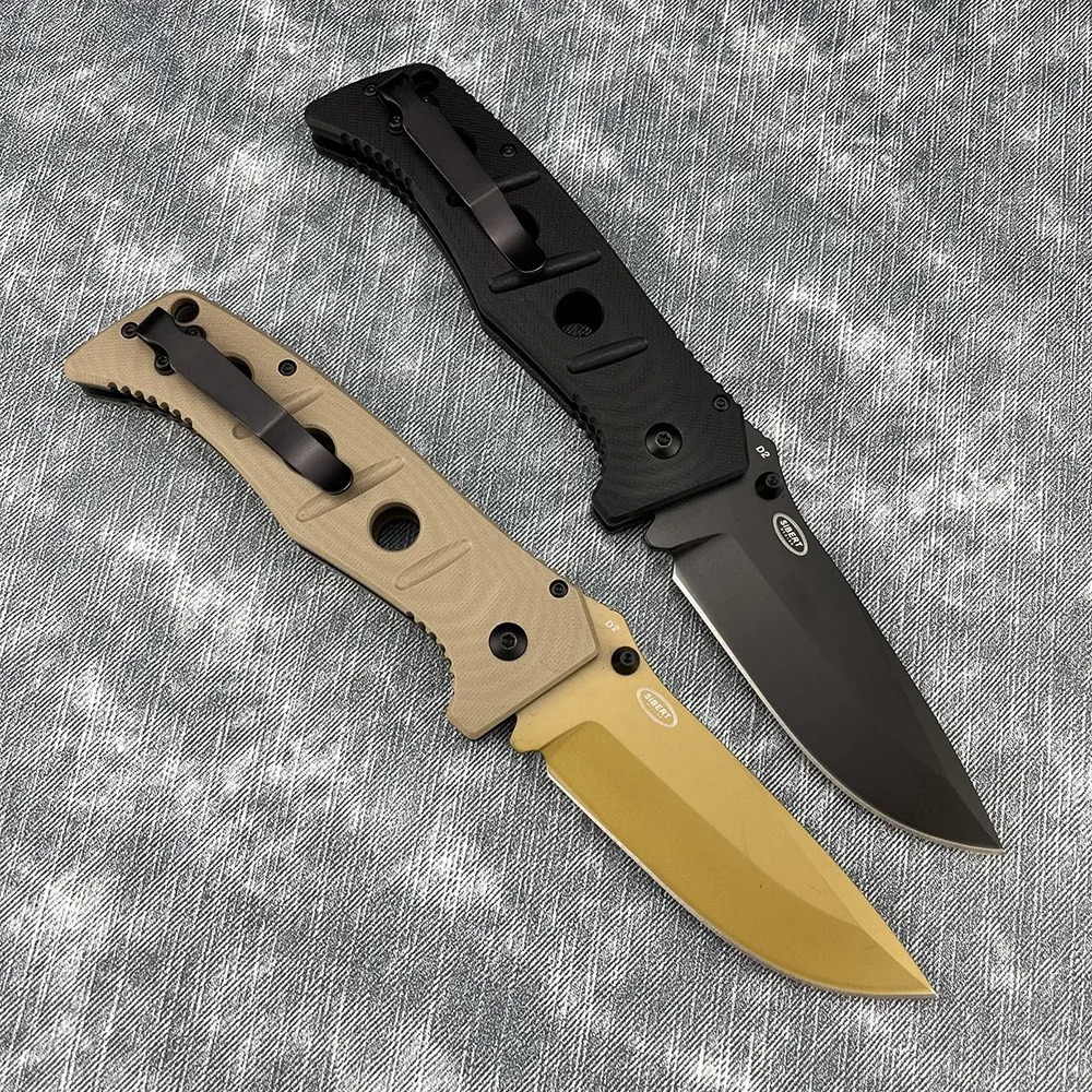 BM 275SGY-1 Shane Sibert Adamas Couteau EDC Pliant Tactique Chasse Militaire 3.78 / CruWear Tungstène Gris Combo / Plat Dark Earth Lame Unie Noir / Or Poignées G10