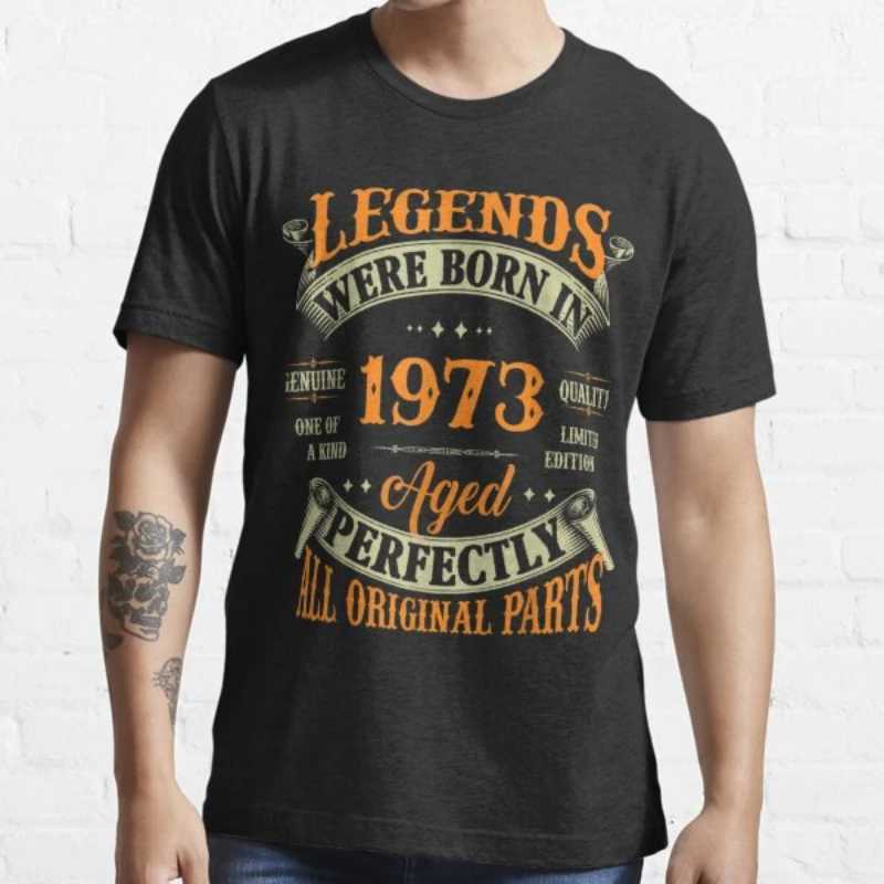 Men's T-Shirts 50th Birthday Tee Vintage Legends Born In 1972 50 Years Old T-Shirt Casual Blouse Camiseta Hombre Loose Cool Print Leisure Humor