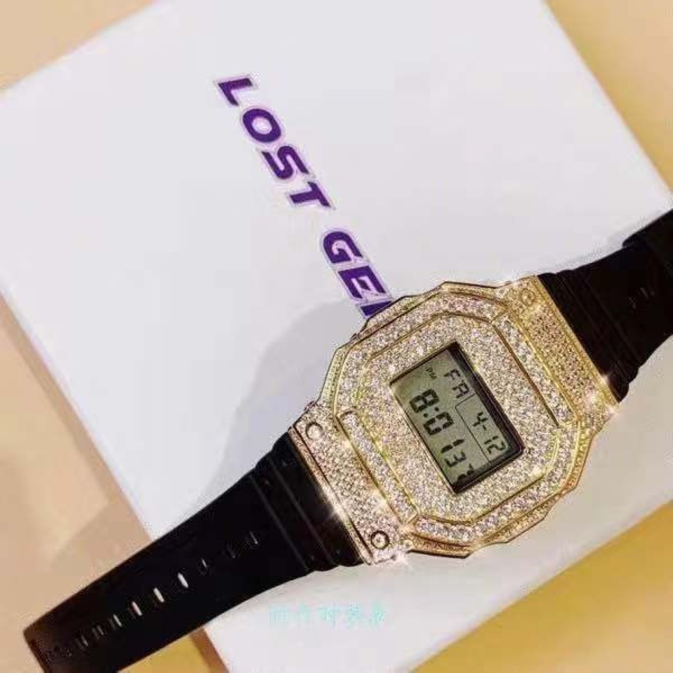 Lost General 2019 GD same hip hop super flash diamond couple quartz electronic watch with the highest quality assurance302y