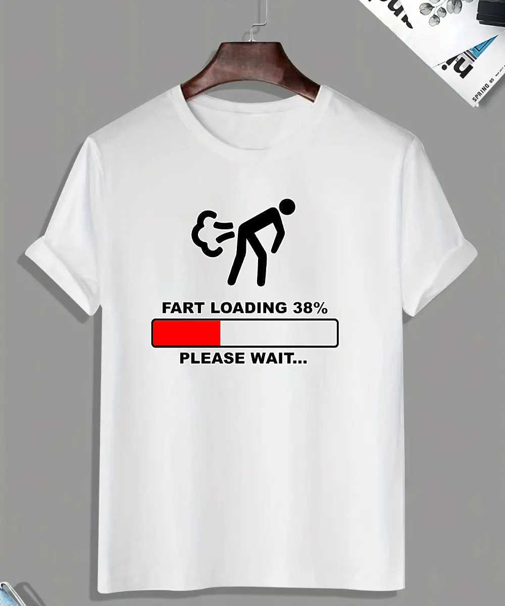 Men's T-Shirts Humor Warning Fart Now Loading Please Stand Back Men Graphic T-shirt Woman Casual O-neck Loose Tees for Summer Vintage Tops