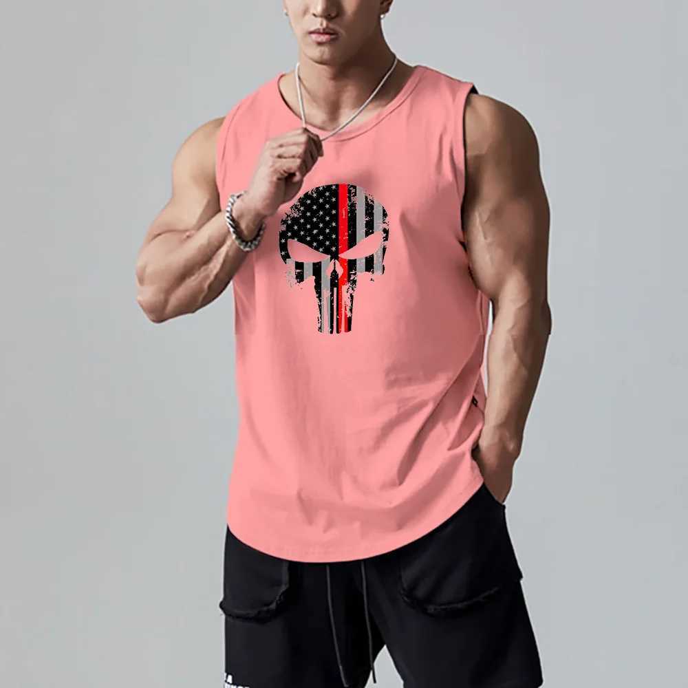 Erkek tank üstleri erkek giyim yaz antrenmanı kas kolsuz t-shirtler trend üstleri yüksek kaliteli tees düz renk büyük boyutlu kıyafetler özel baskı yq240131