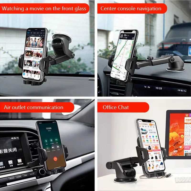 Cell Phone Mounts Holders NEW Universal Sucker Car Phone Holder 360 Windshield Car Dashboard Mobile Cell Support Bracket for Smartphones YQ240130