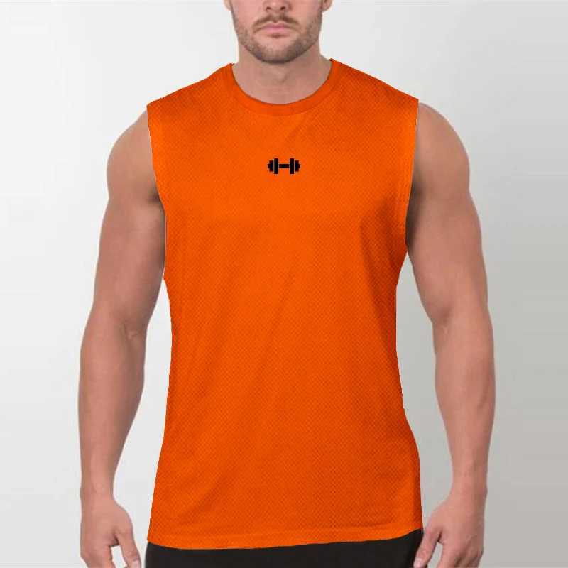 Men's Tank Tops Summer Quick Dry Sports Sleeveless T Shirts for Men Mesh Gym Tank Top Fitness Muscle Vest Bodybuilding Clothing Running Tees YQ240131