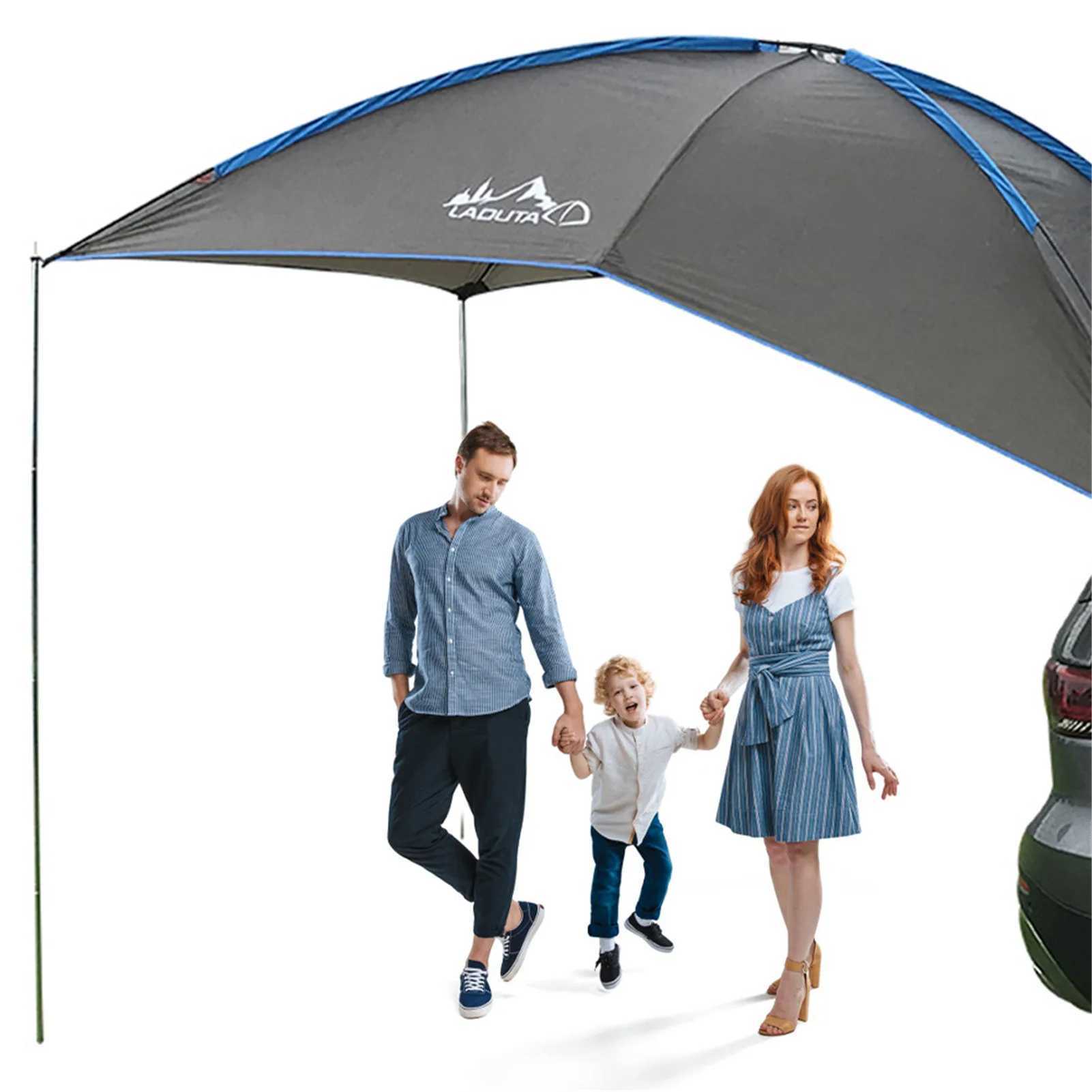 Cień Polyester Car Aoftop Anti-UV Windproof Waterproof Sun Schronisko Przestronne kempingowe rybołówstwo SUV Autotrailer Tent YQ240131