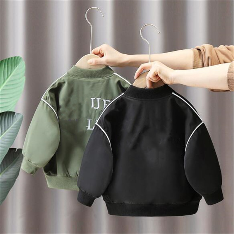 2024 New Men's Top Fashion Letter Double-sided Cardigan Long Sleeved Jacket Children's Spring and Autumn Jacket