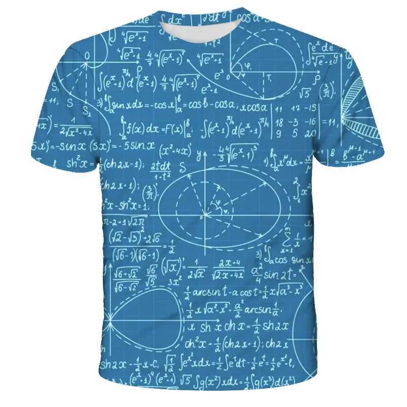 T-shirt da uomo Fashion Fun Formula matematica magliette grafiche Estate Casual Trend Girocollo T-shirt Tempo libero Harajuku Top oversize stampati