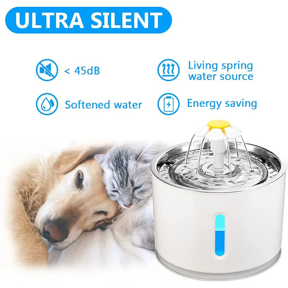 Feeders Pet Dog Cat Water Fountain Electric Automatic Water Feeder Dispenser Container LED Water Level Display For Dogs Cats Drink