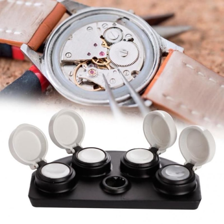 Zestawy narzędzi naprawczych Profesjonalny 4 dish Watch Dip Dip Tooler Oiller z Cover Repairing Akcesoria TOOLL Watchmaker Store3090